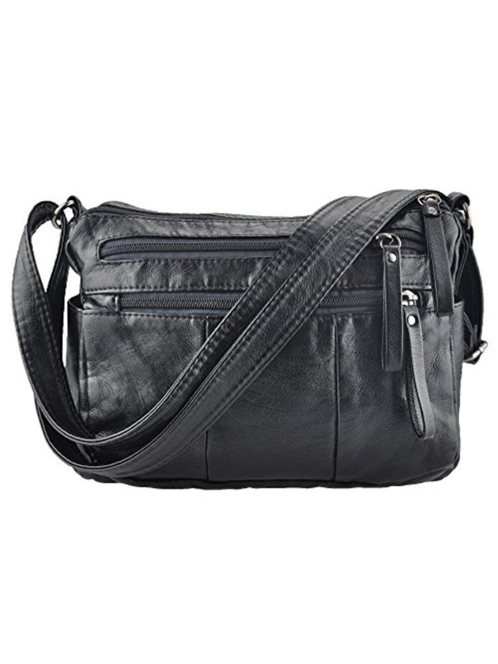 Womens PU Leather Crossbody Bag Shoulder Purse Handbag Zipper Multi Pocket